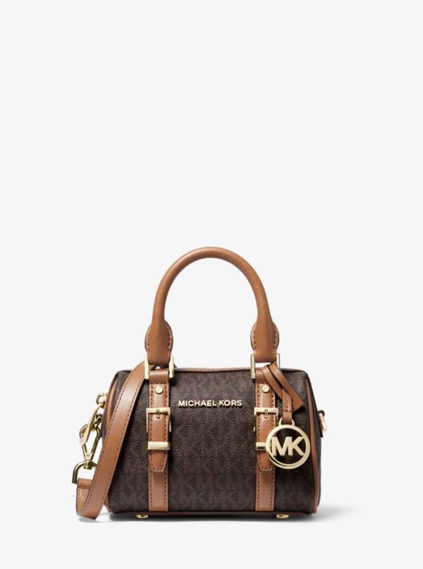 Damske Spojková Taška Michael Kors Bedford Legacy Extra-Small Logo Duffle Čokoláda Žlté - Kabelky Michael Kors Nejlevnejsi | DOPBS-0936